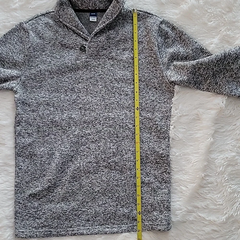 Old Navy Gray Marled Collared Fleece Sweater Boys XXL 18